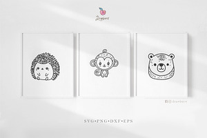 Cute Animal Svg Bundle, Doodle 129