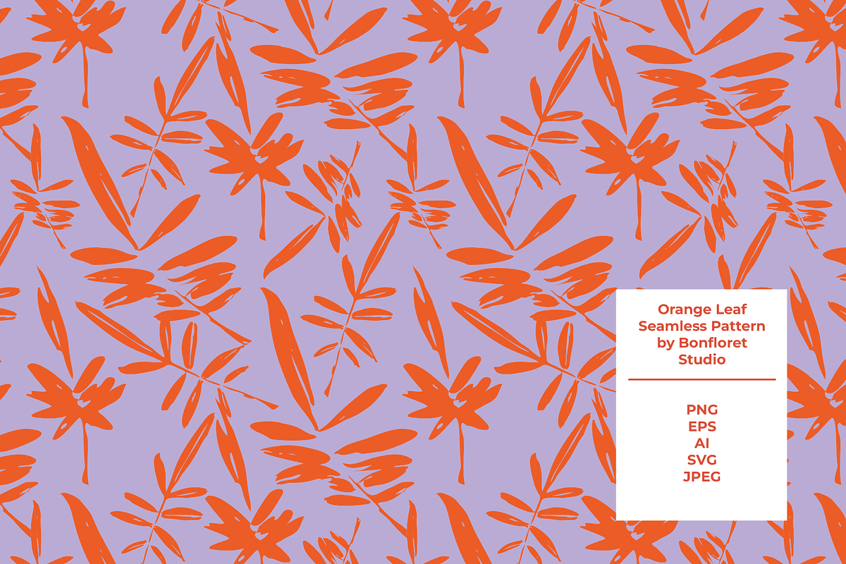 Orange Leaf Seamless Pattern, a Pattern Graphic by Bonfloret Studio (Photo 1 of 3)