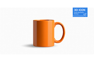 Mockup of an orange cup displayed, an Illustration by ZinetroN