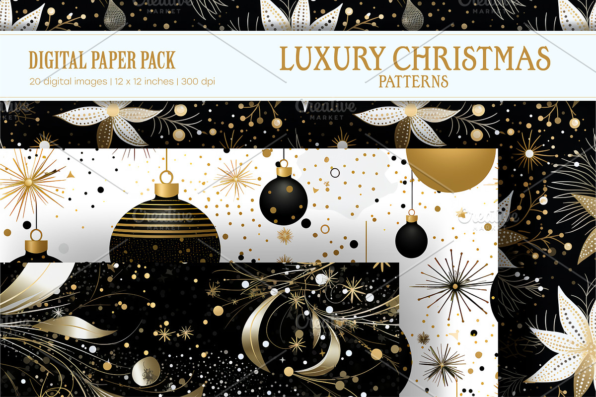 Luxury Christmas patterns., a Texture Graphic by KENO Mascots (Photo 2 of 5)