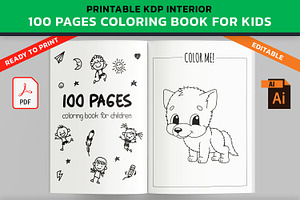 KDP Coloring Book with 100 Pictures