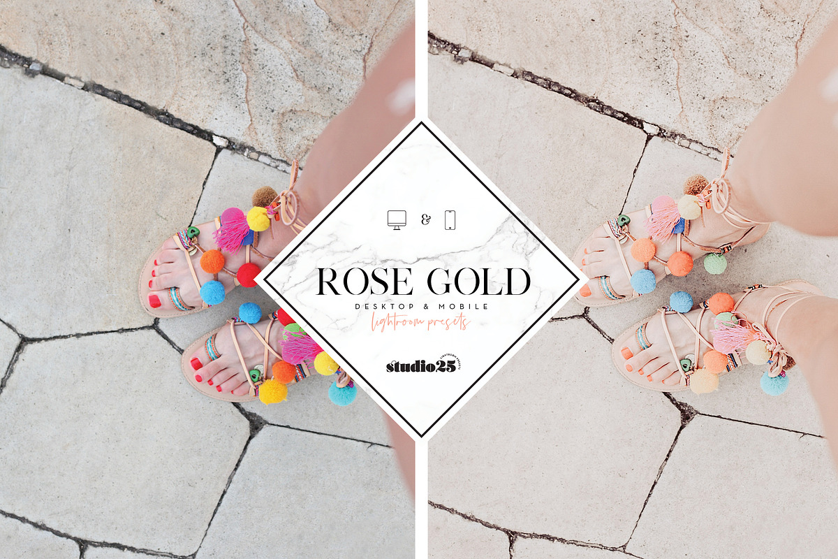 Rose gold lightroom preset preview 5