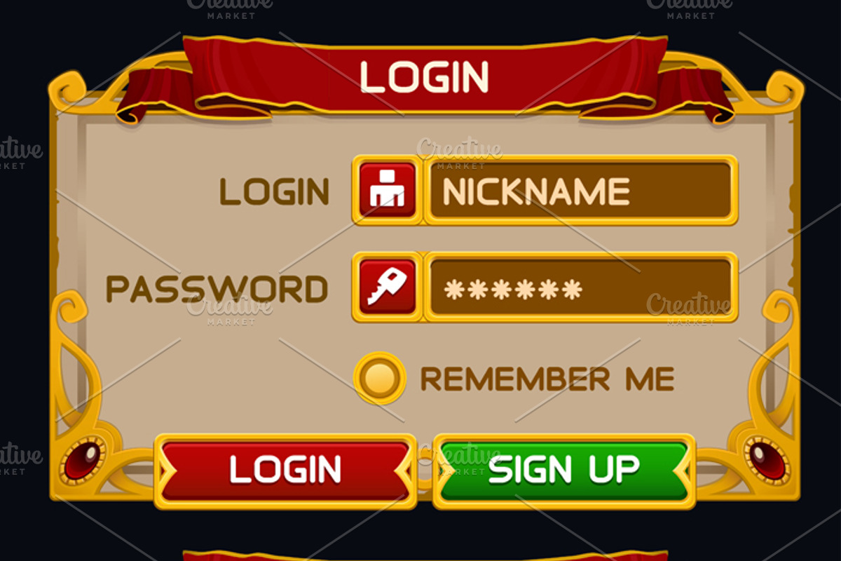 Medieval Game GUI Pack, a Texture Illustration by Saranai Store (Photo 6 of 10)