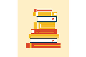 Books Collection with Bookmark, an Object Graphic by robuart