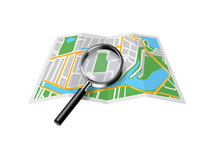 Map magnifying glass. Realistic, an Illustration by Stock-Smart-Start