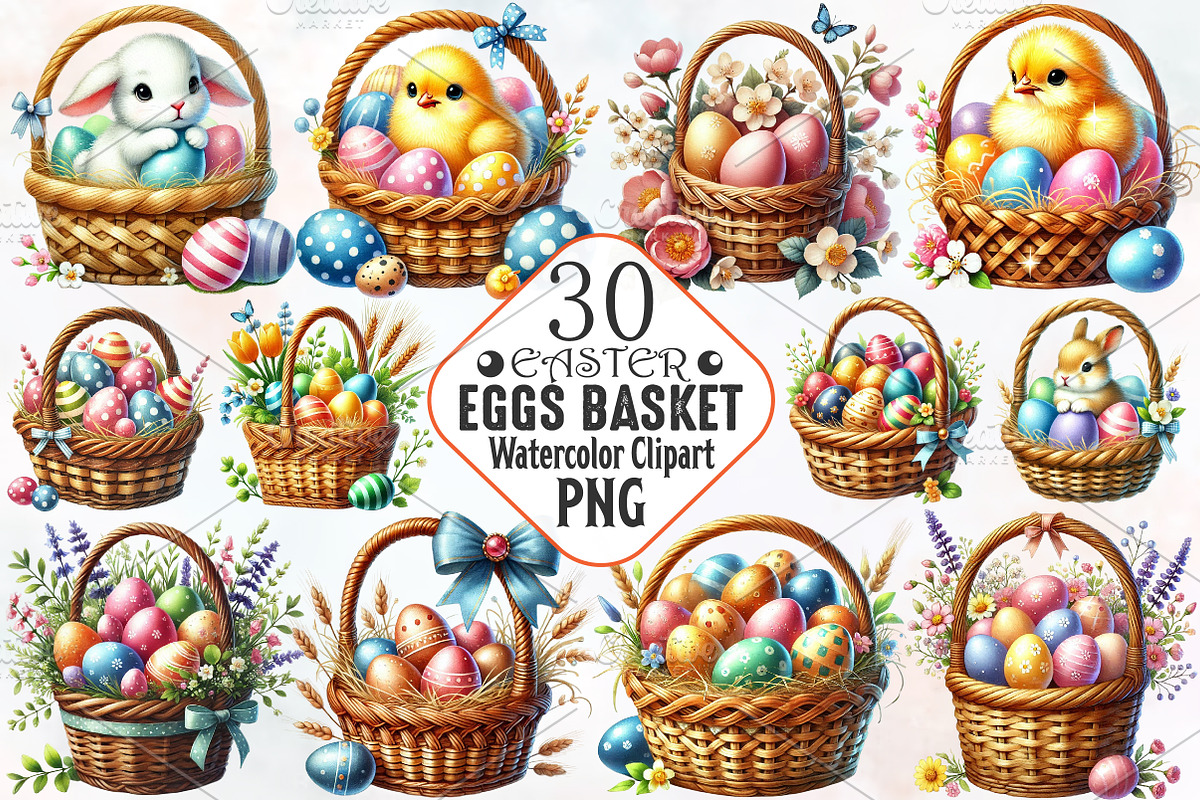 Easter eggs basket sublimation, an Illustration by RobertsArt (Photo 1 of 7)