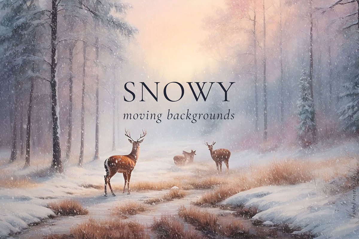Merry Christmas Animated Snowy Scene, a Background Graphic by by creative paper (Photo 4 of 11)