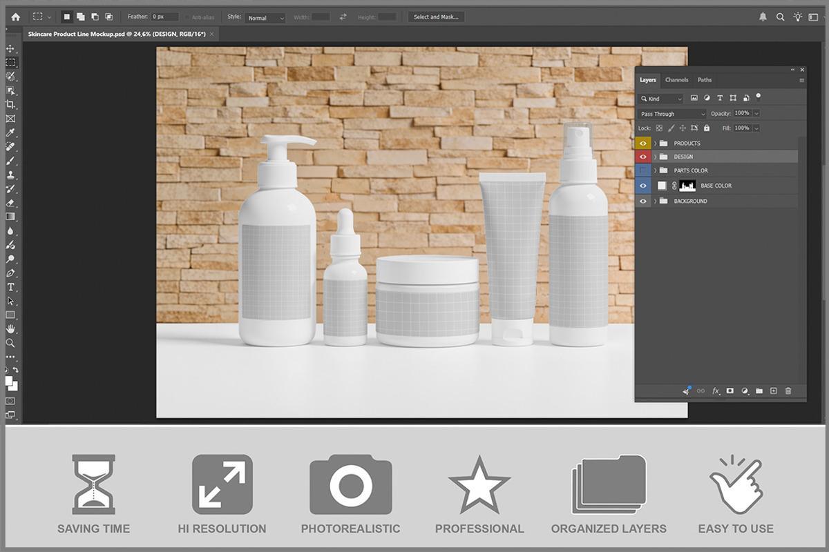 Skincare Product Line PSD, an Advertising Mockup by Bruno's Shop (Photo 2 of 3)