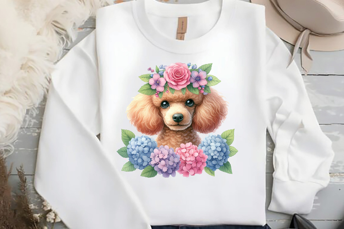 Watercolor Dog Breeds with Flower, an Animal Illustration by DreamCafeArt (Photo 2 of 5)