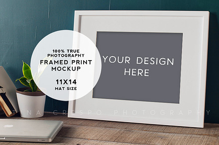 Rustic Teal Framed Print Mockup #3