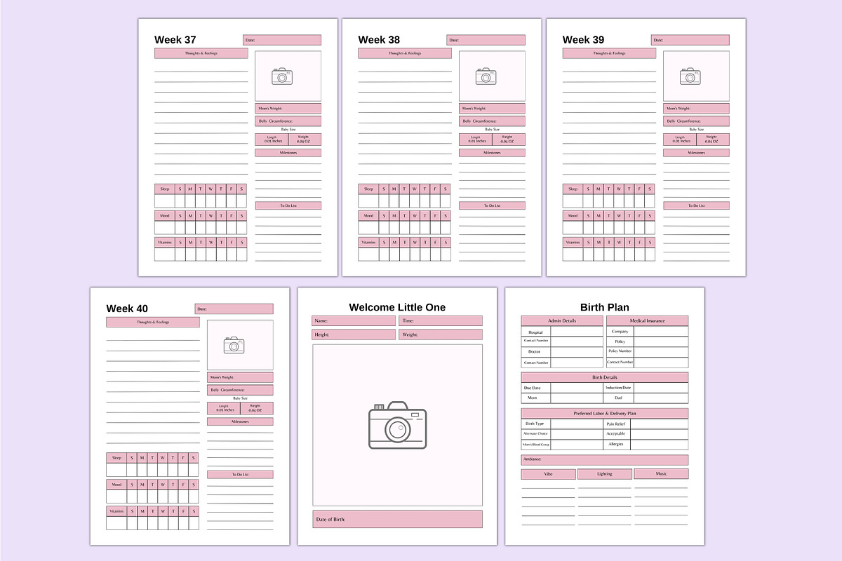 2026 Pregnancy Journal For Canva KDP, a Stationery Template by Shumaya (Photo 7 of 9)