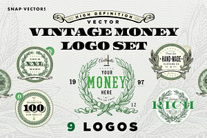 Vector Vintage Money Logo Set
