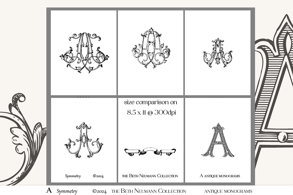 Antique Vintage Monogram A Initial, an Object Graphic by Antique Monograms (Photo 3 of 4)