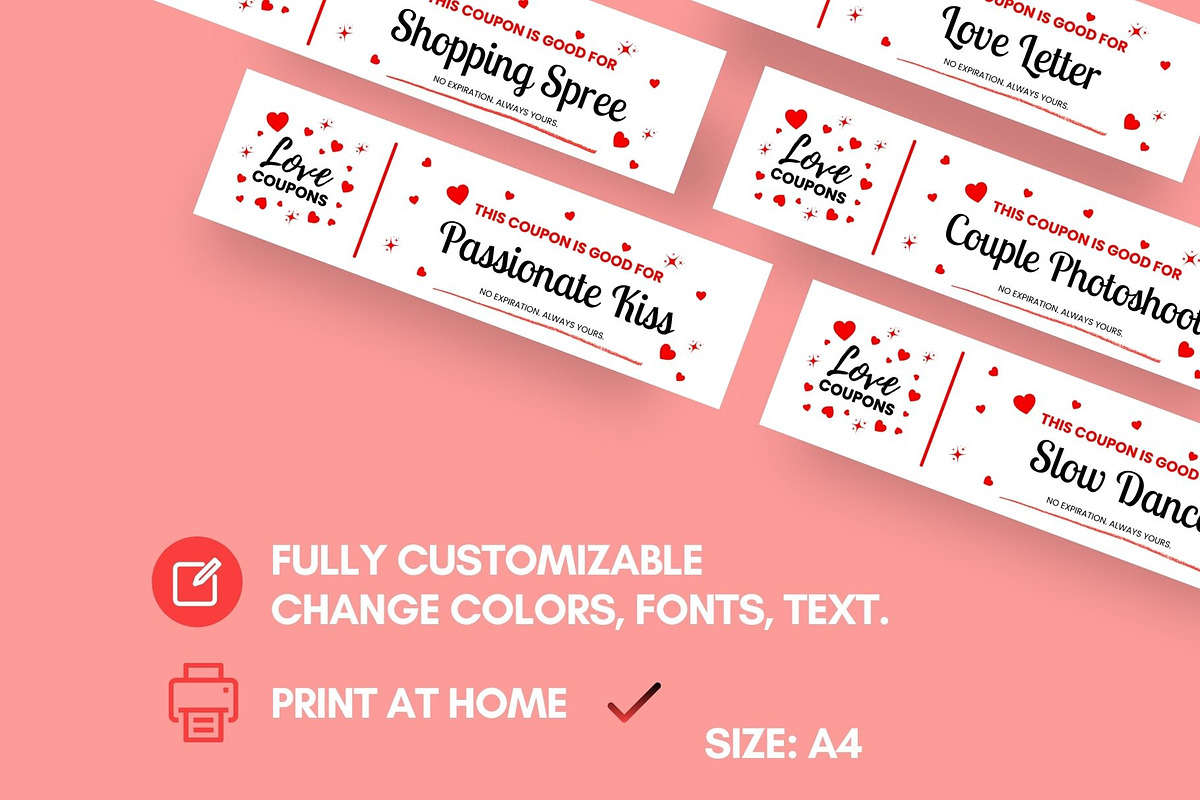 Love Coupons Book Printable Canva, a Print Template by GraphiCarola (Photo 6 of 8)