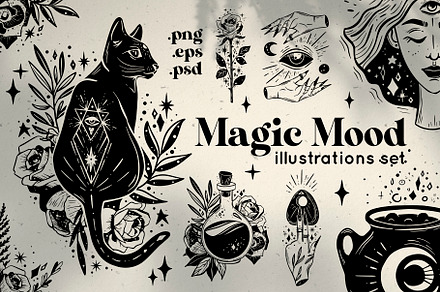 Magic Illustrations Clipart, an Illustration by Julia M. Watercolor