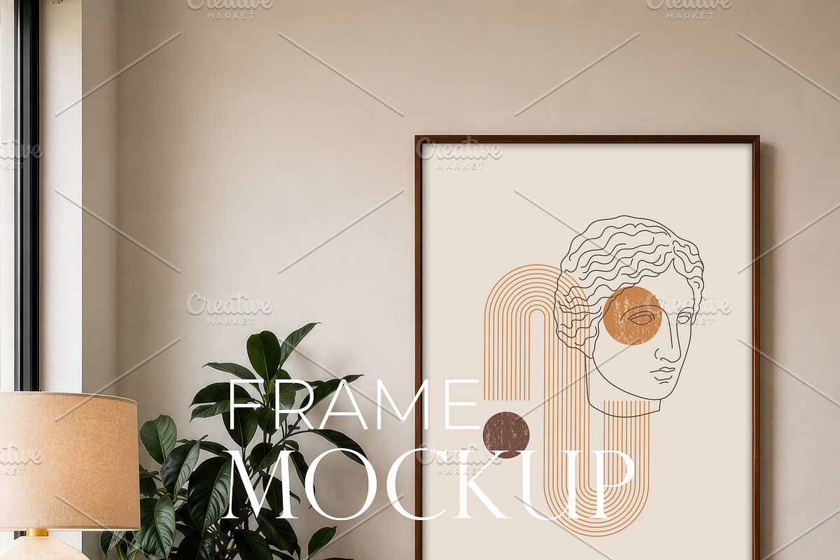Mid-Century Living Room Frame Mockup, a Household Mockup by AYAKA Studio Co. (Photo 2 of 2)