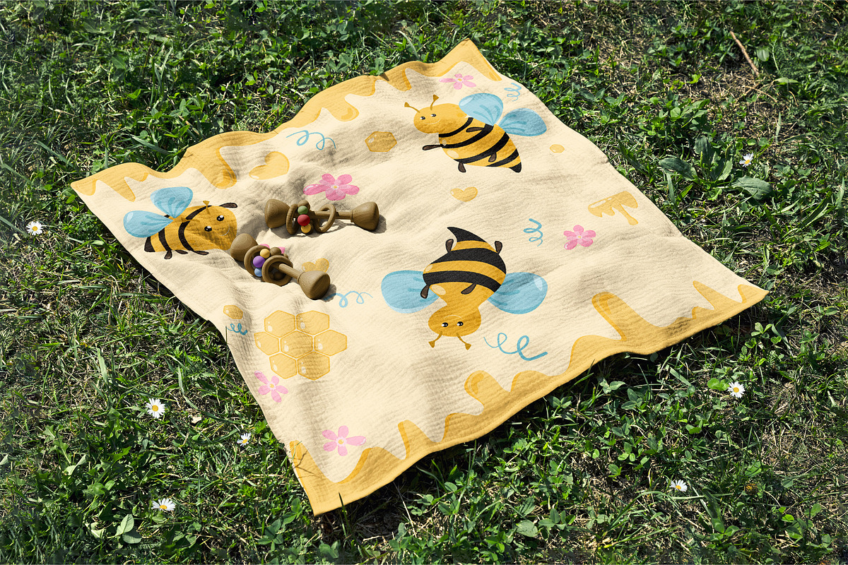 Cute Bee Clipart Set Sweet Honey, an Animal Illustration by Vaniuta_Art (Photo 2 of 3)