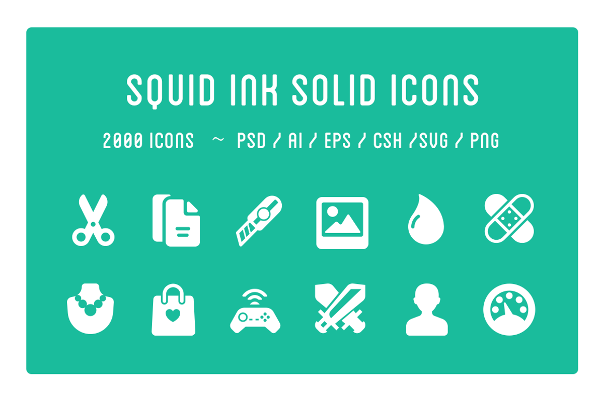 Squid Ink Solid Icon Pack