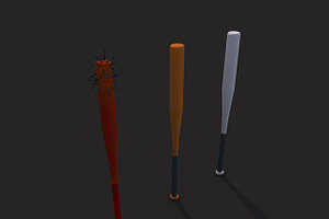 Low Poly Baseball Bats