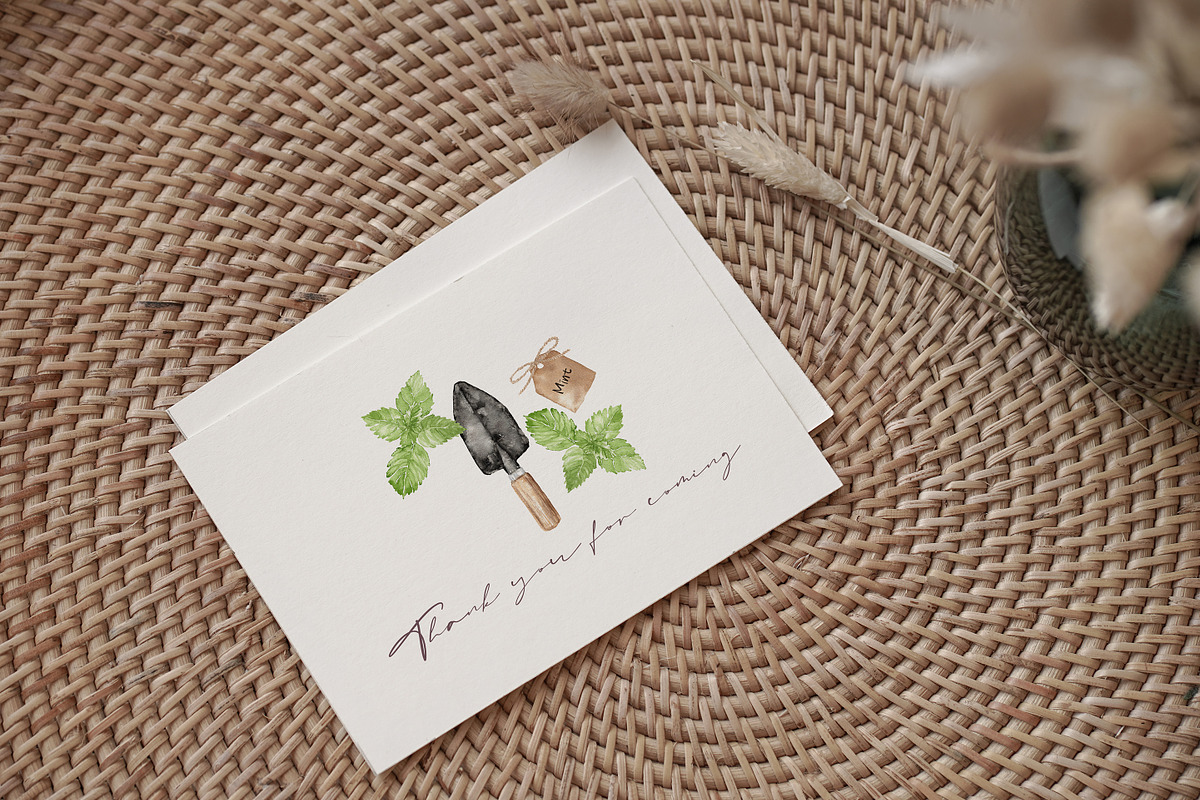 Watercolor HERB GARDEN Clipart, a Decorative Illustration by Beigetime (Photo 8 of 8)