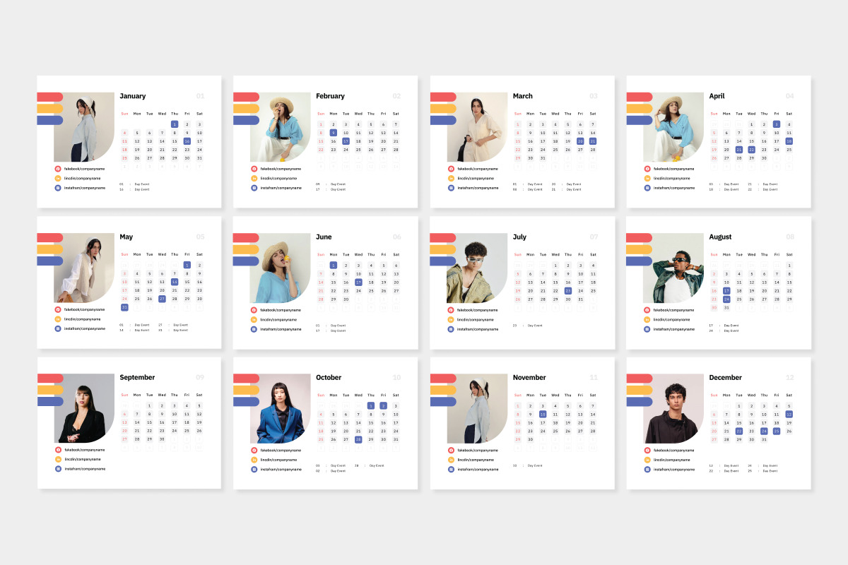 Desk Calendar 2026 Design V1, a Stationery Template by twinstd (Photo 2 of 3)