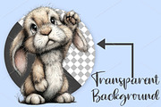 Whimsical Bunny Easter Clipart PNG, a Seasonal Illustration by Canvas Craft (Thumbnail 2 of 7)