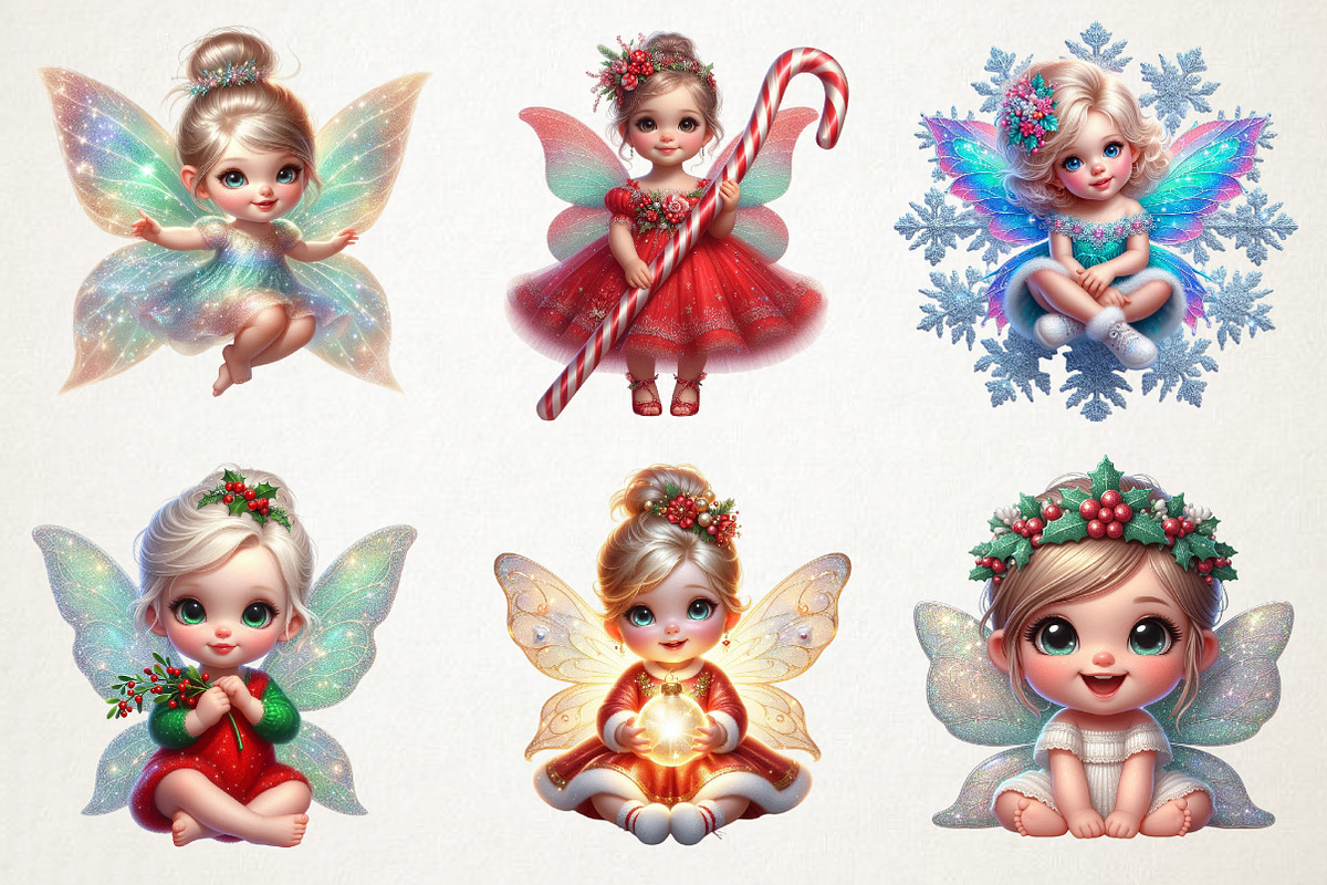 Cute Christmas Baby Fairy Girl Water, an Illustration by RobertsArt (Photo 3 of 5)