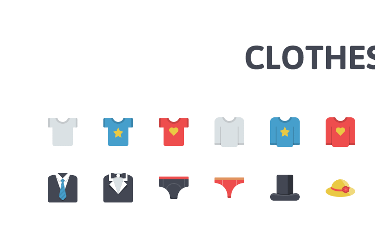 Clothes Flat Icons preview 2