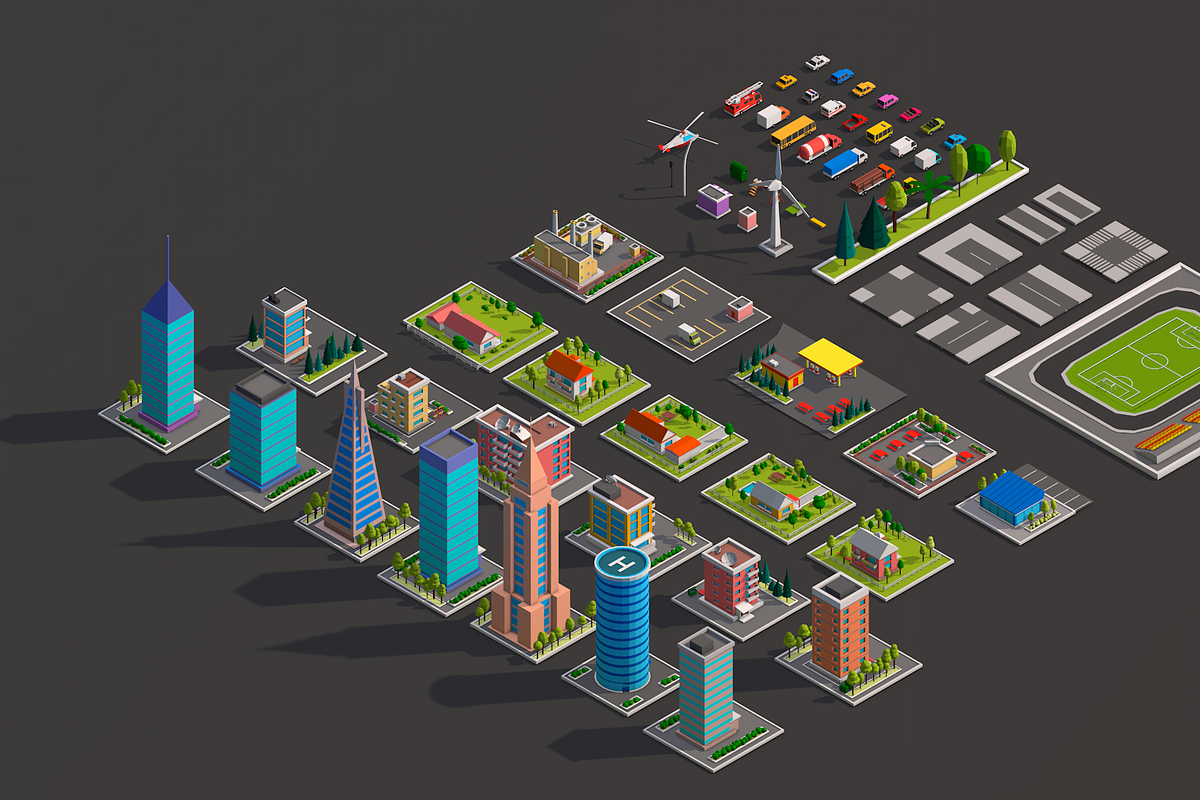 Polygonia City Low Poly Asset Pack, an Environmental 3D Model by Anton Moek (Photo 2 of 12)