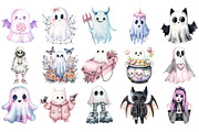 Pink Pastel Goth Halloween Ghost PNG, an Illustration by Craft Nest (Thumbnail 2 of 4)