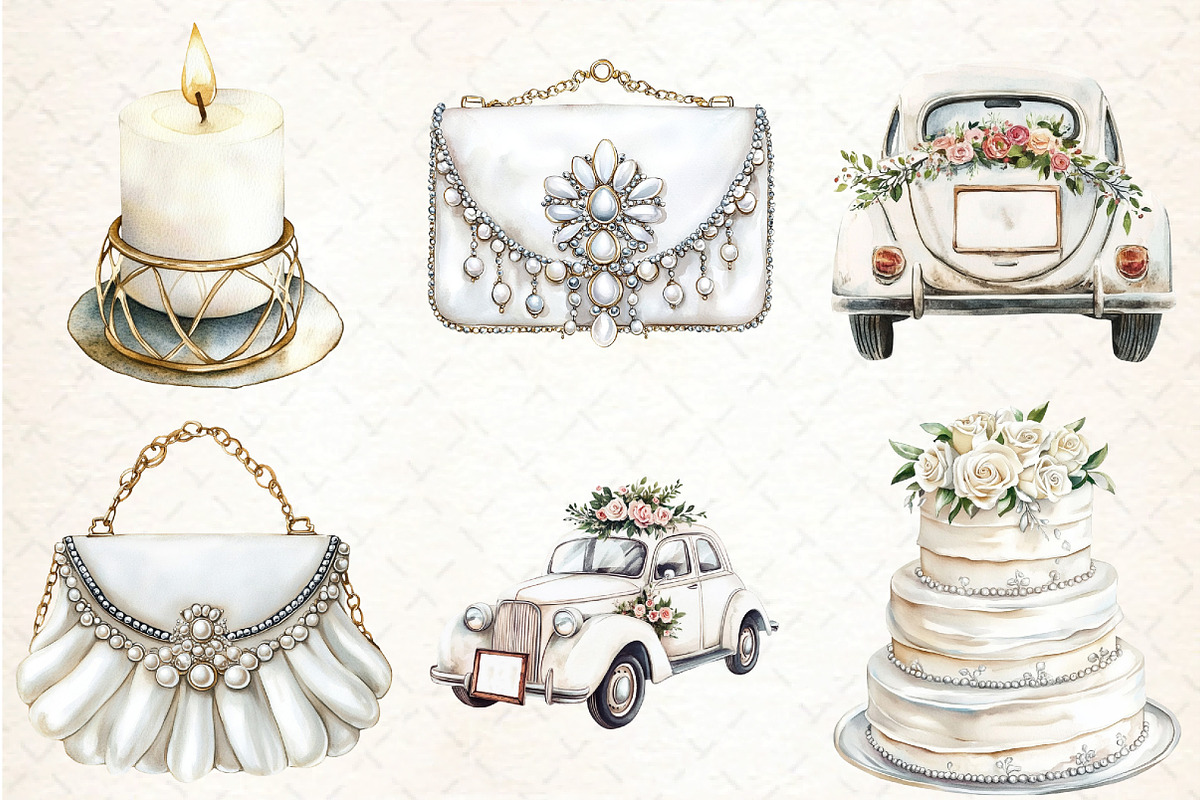 White Wedding Day Clipart, an Illustration by DreamCafeArt (Photo 3 of 7)