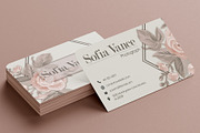 Floral Business Cards, a Business Card Template by FakhiiDesigns (Thumbnail 1 of 3)