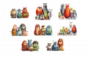 Quirky Monsters Clipart