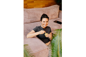 Relaxed woman taking a break, a Person Photo by HalfPoint