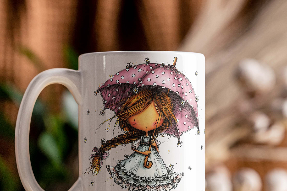Whimsical Spring Girl Sunflower, an Illustration by one-touch (Photo 3 of 17)