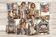 4th of July Junk Journal Pages, a Person Illustration by GlamArtZhanna (Thumbnail 5 of 10)