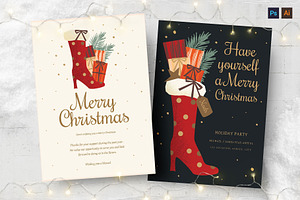Christmas Card with Festive Stocking, a Flyer Template by BrandPacks