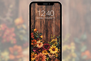 Autumn Floral Phone Wallpaper Set, a Graphic by Kalindiprints (Thumbnail 3 of 6)