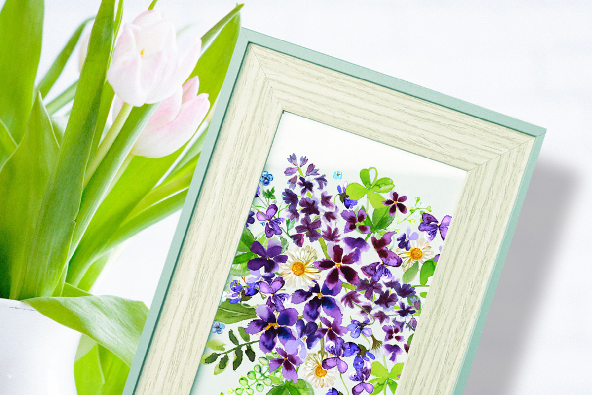 Garden Violet Clipart Purple Bouquet, a Decorative Illustration by Download Graphic Art (Photo 7 of 7)