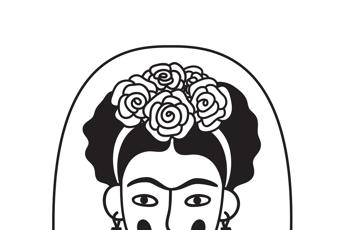 Poster with beautiful Mexican woman, a Decorative Illustration by KVIO (Photo 2 of 3)