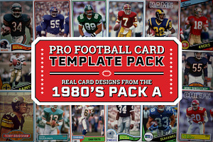 1980's Pro Football Cards PACK A, a Card Template by Chris Weibring