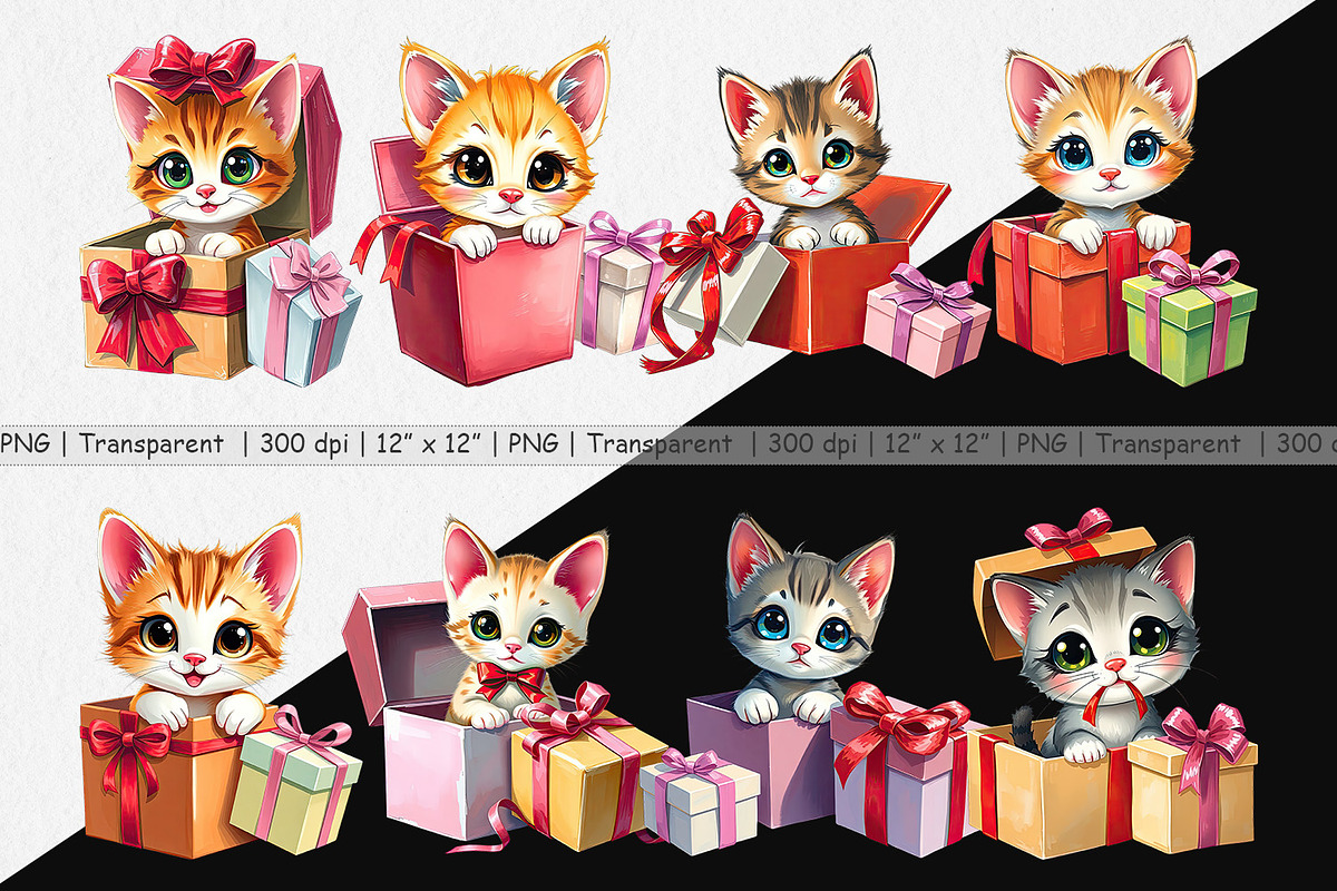 Kitten Clipart Gift, a Graphic by Artnoy (Photo 2 of 5)
