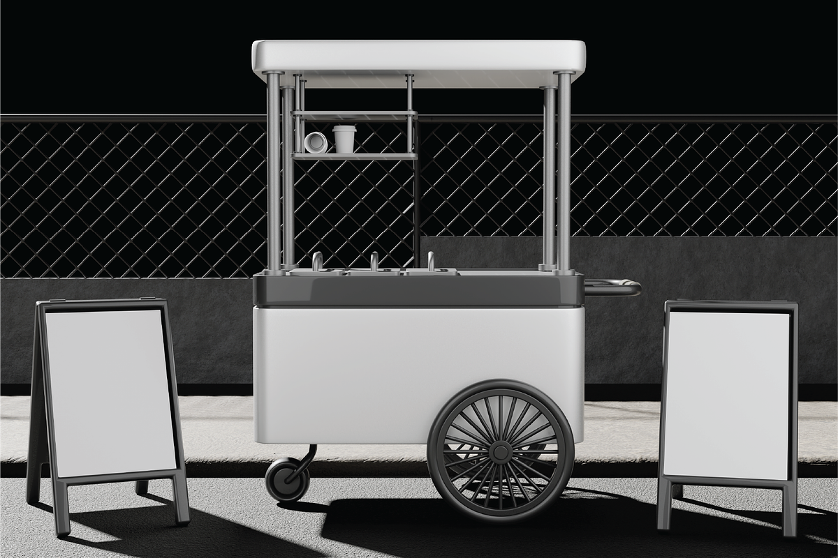 Mobile Coffee Cart Mockup, an Advertising Mockup by Dudukbersama (Photo 3 of 3)