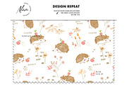 Apple gatherer hedgehog fall pattern, a Pattern Graphic by Milatoo (Thumbnail 2 of 4)