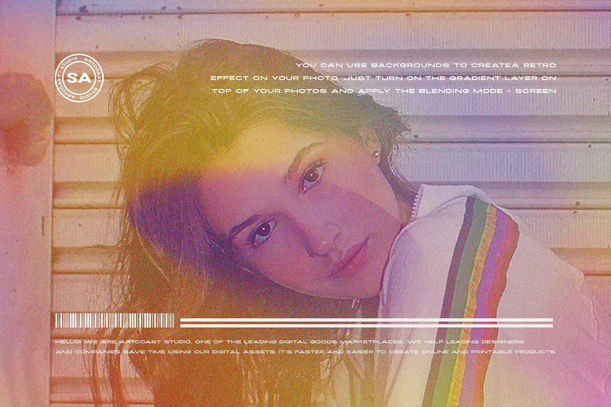 16 Retro Grainy Gradient Backgrounds, a Background Graphic by Artcoast Std. (Photo 7 of 7)