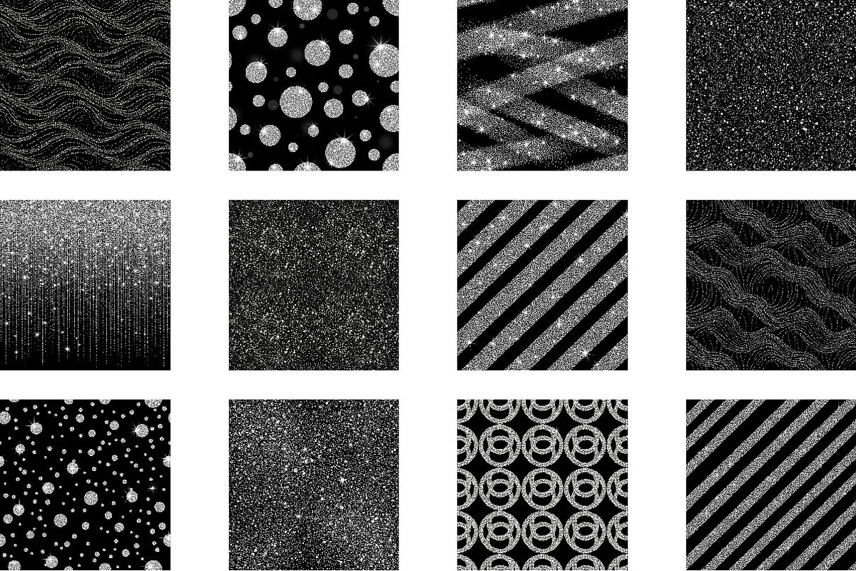 Black Silver Glitter Background, a Pattern Graphic by Wow Magic (Photo 2 of 3)