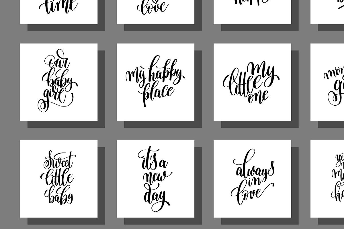 set of 100 lettering posters, a Decorative Illustration by karakotsya (Photo 4 of 7)