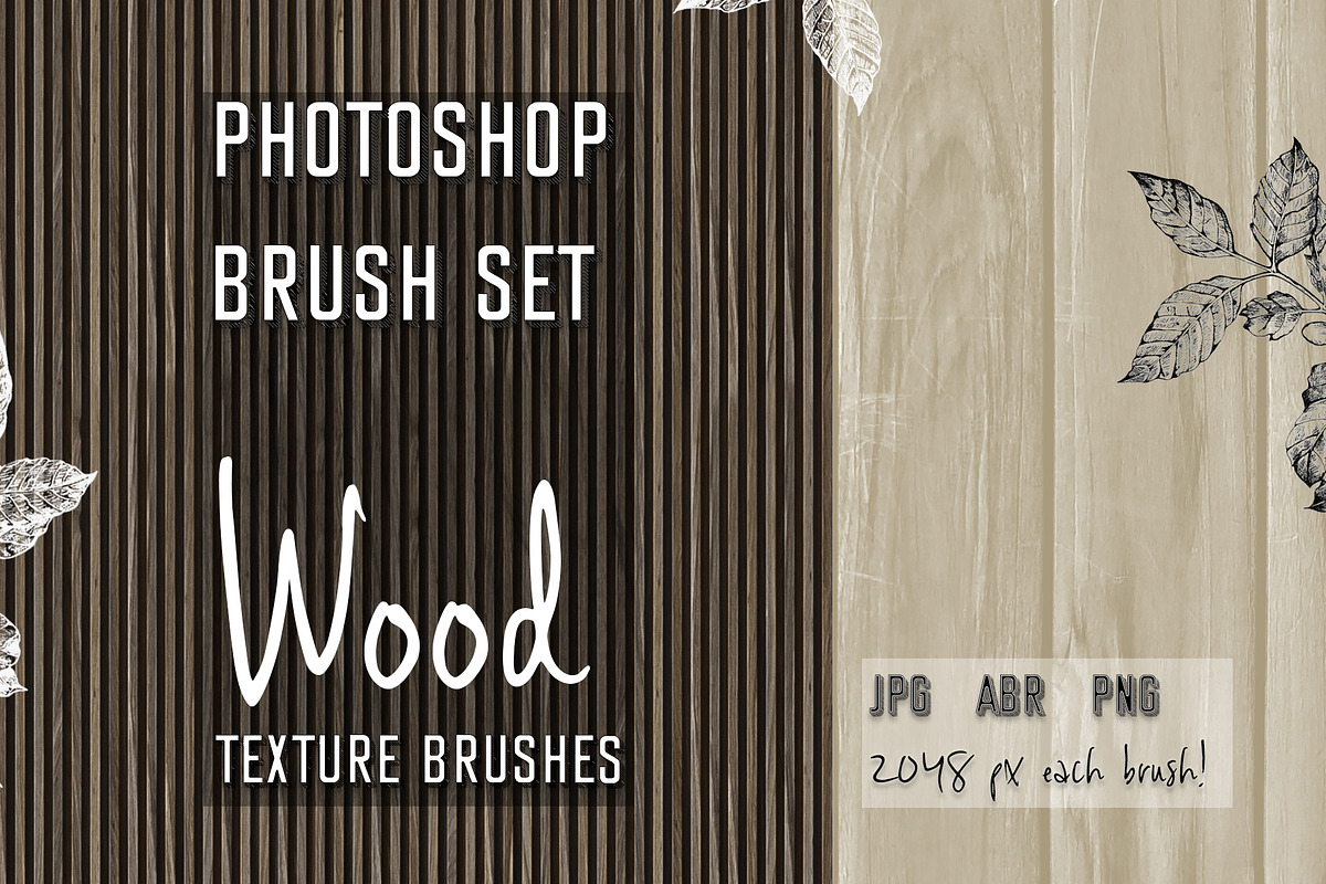 Photoshop Brush Set WOOD TEXTURE, a Brush Add-On by archibicc (Photo 1 of 3)