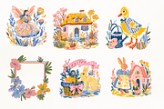Whimsy Pastoral Spring & Easter Set, a Decorative Illustration by GiraffeCreative (Thumbnail 5 of 21)