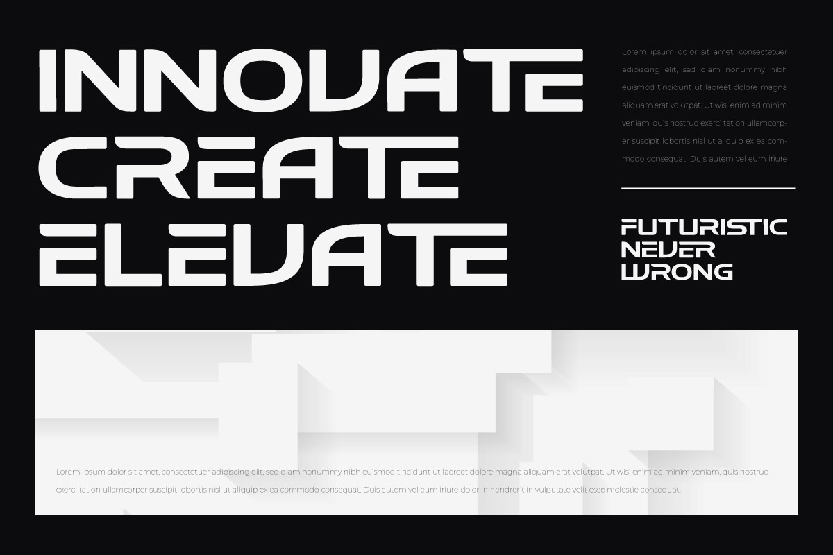 Altroned - Tech Logo Font, a Sans Serif Font by twinstd (Photo 3 of 9)